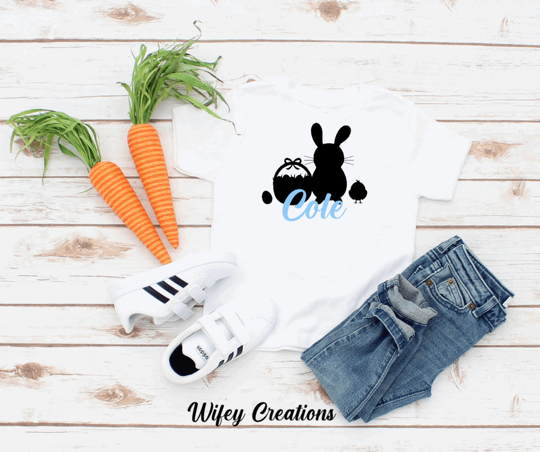 Kids Easter bunny black & blue