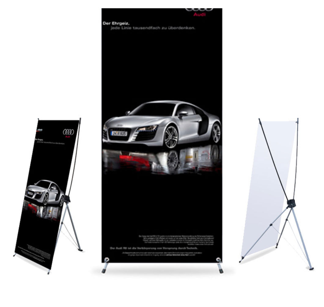 Heavy duty vinyl banner with stand